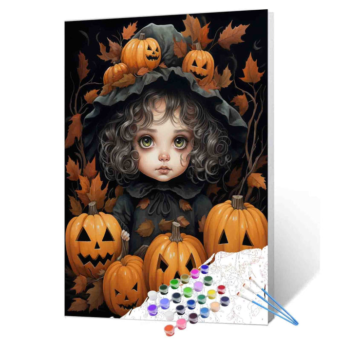 Pumpkin Spirit Girl Paint by Numbers