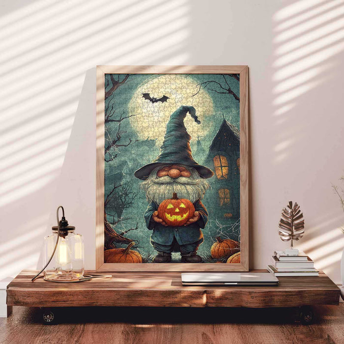Pumpkin Wizard in Moonlight Jigsaw Puzzle