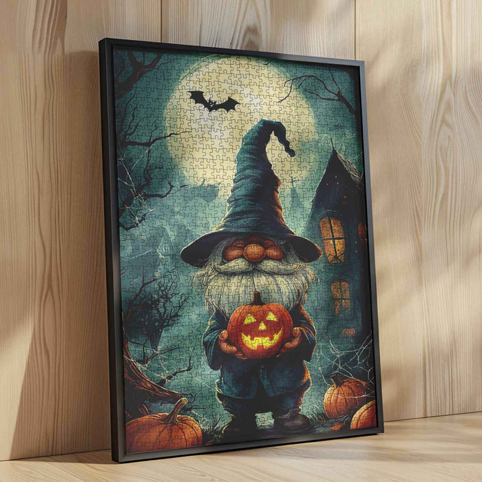 Pumpkin Wizard in Moonlight Jigsaw Puzzle