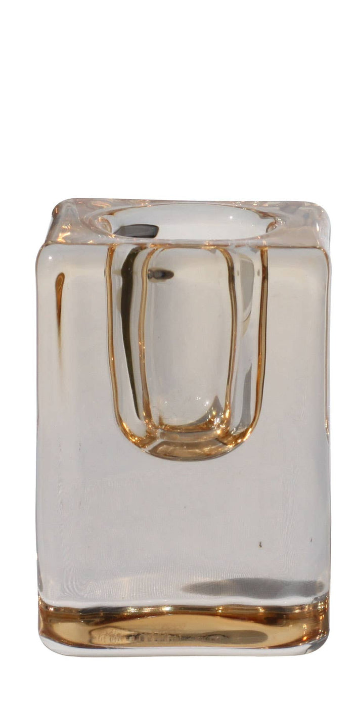 Quadra Glass Candle Holders | Bronze: Small