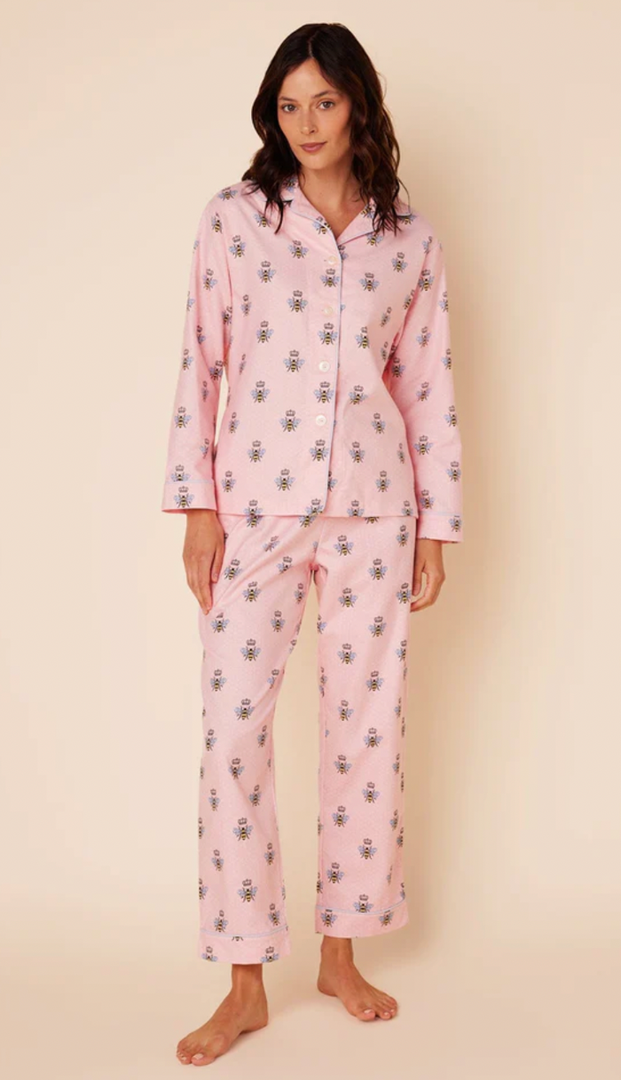 Queen Bee Pink Flannel Pajamas