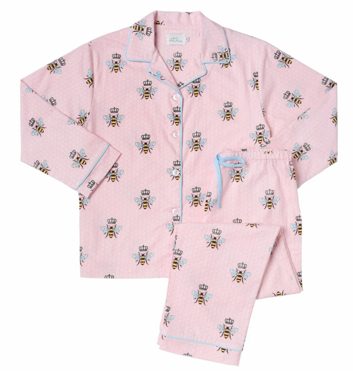 Queen Bee Pink Flannel Pajamas