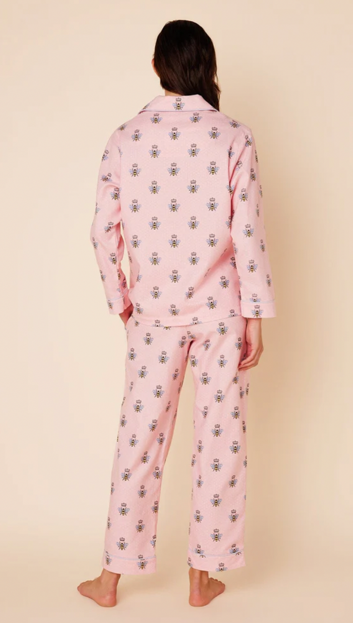 Queen Bee Pink Flannel Pajamas