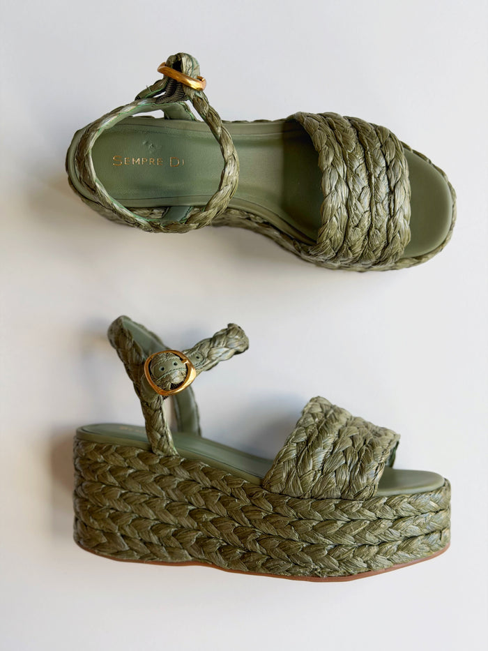 Raffia Platform - Sage
