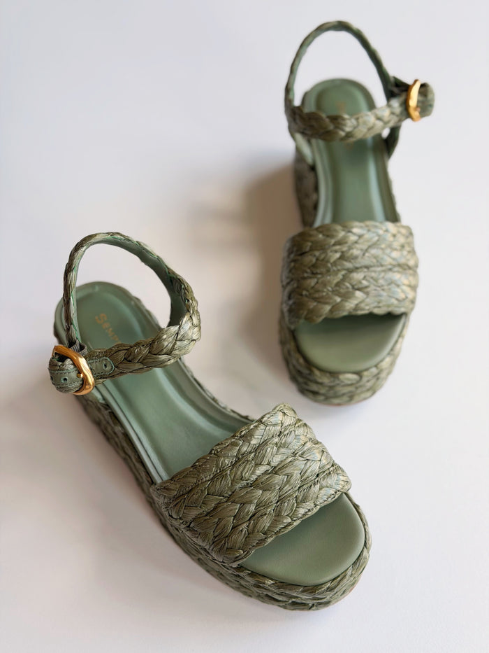 Raffia Platform - Sage