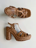 Raffia Platform Heel - Brown