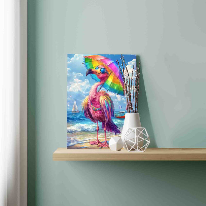 Rainbow Flamingo on Seashore Paint by Numbers