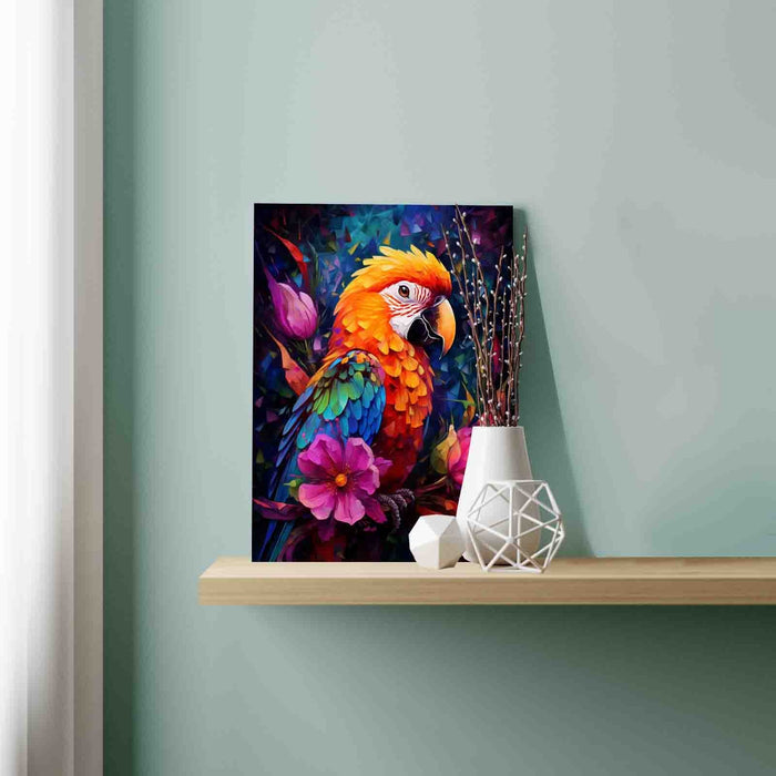 Rainbow Macaw Bloom Paint by Numbers