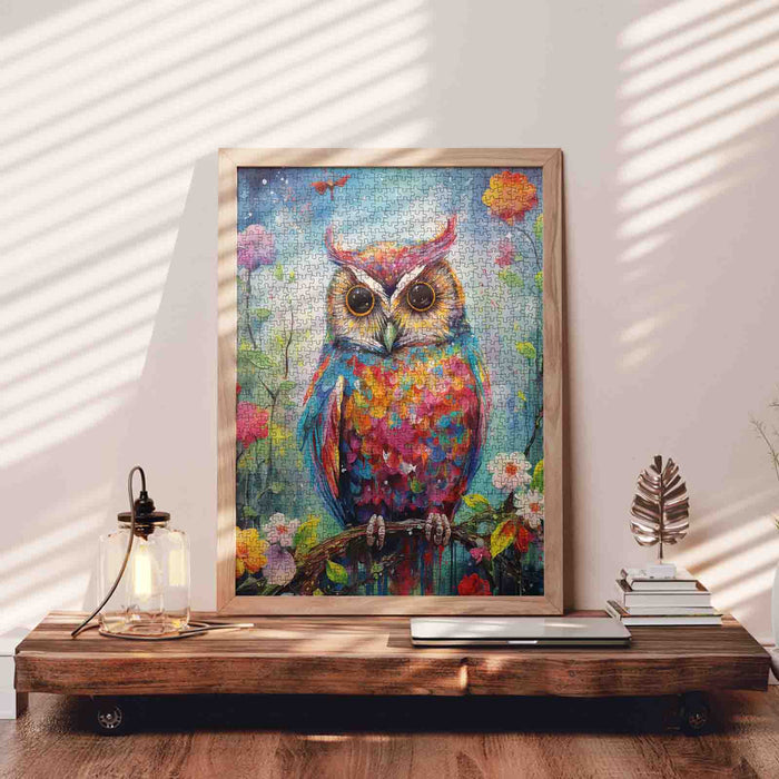 Rainbow Watercolor Owl Jigsaw Puzzle