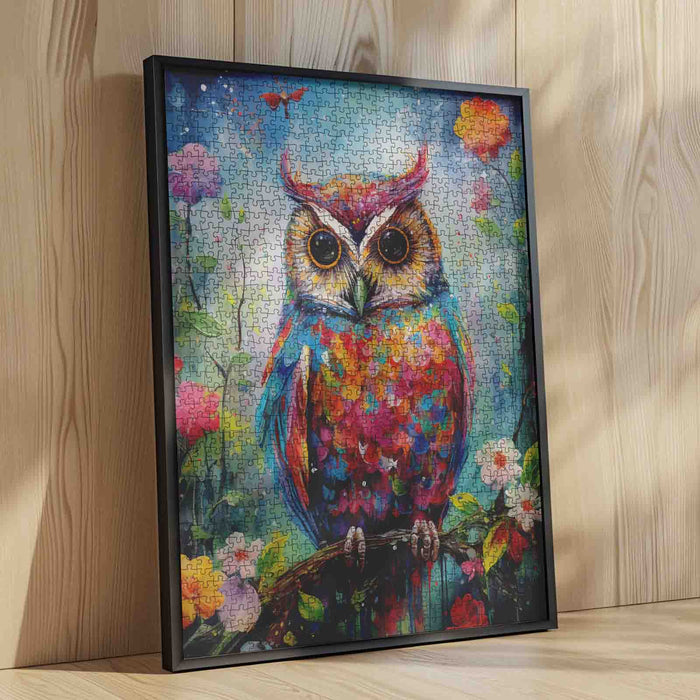 Rainbow Watercolor Owl Jigsaw Puzzle