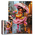 Rainy Day Joy Girl Jigsaw Puzzle