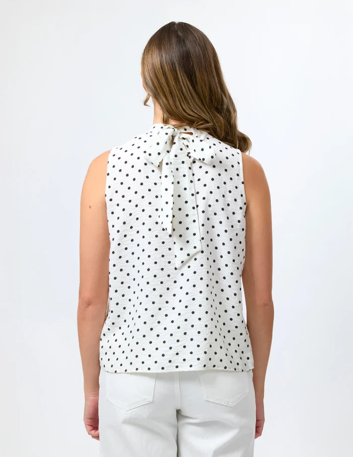 Ramone Blouse - White/Black Spot