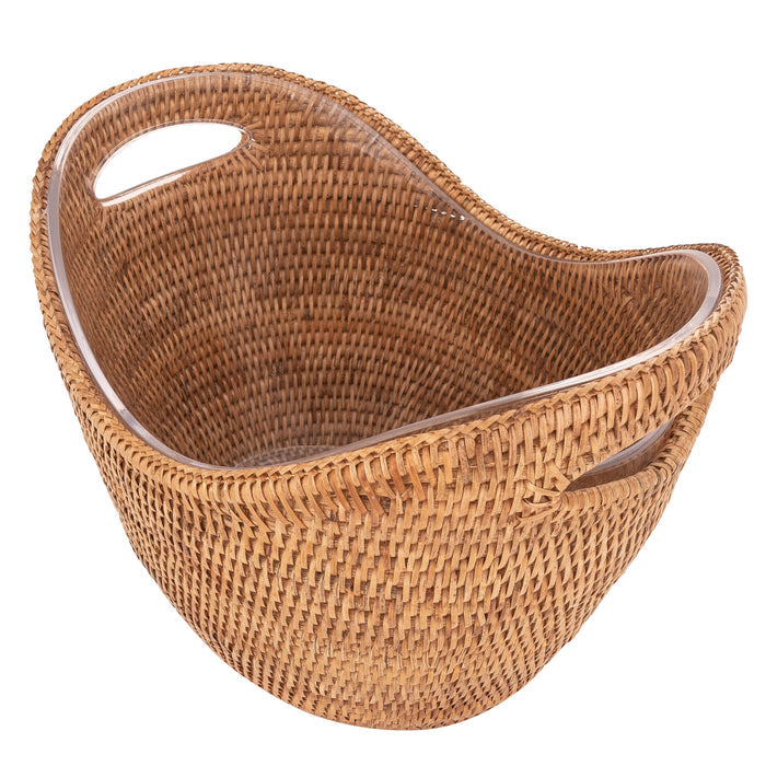 Rattan Champagne Bucket with Acrylic Insert – Ice Cooler
