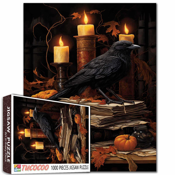 Raven and Candlelight Jigsaw Puzzle