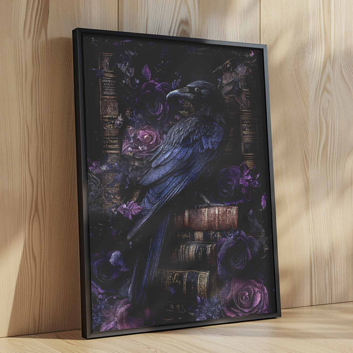 Raven Purple Roses Books Jigsaw Puzzle