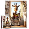 Reading Giraffe Bathroom Moment Jigsaw Puzzle
