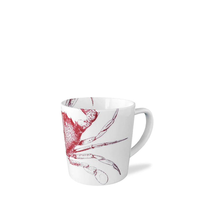Red crab pocelian mug, set of 2. Coastal Compass Home Decor