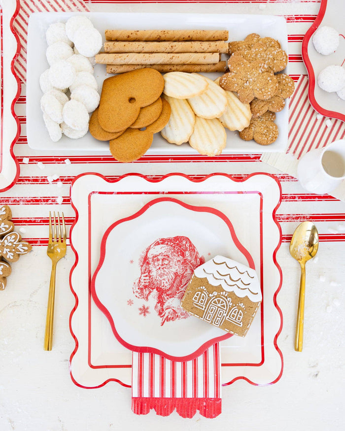 Red Striped Paper Dinner Napkin