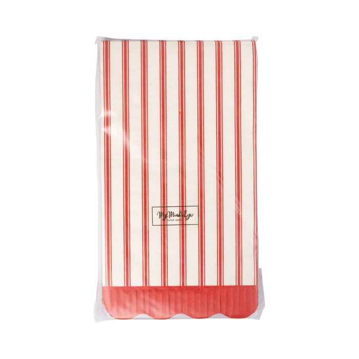 Red Striped Paper Dinner Napkin