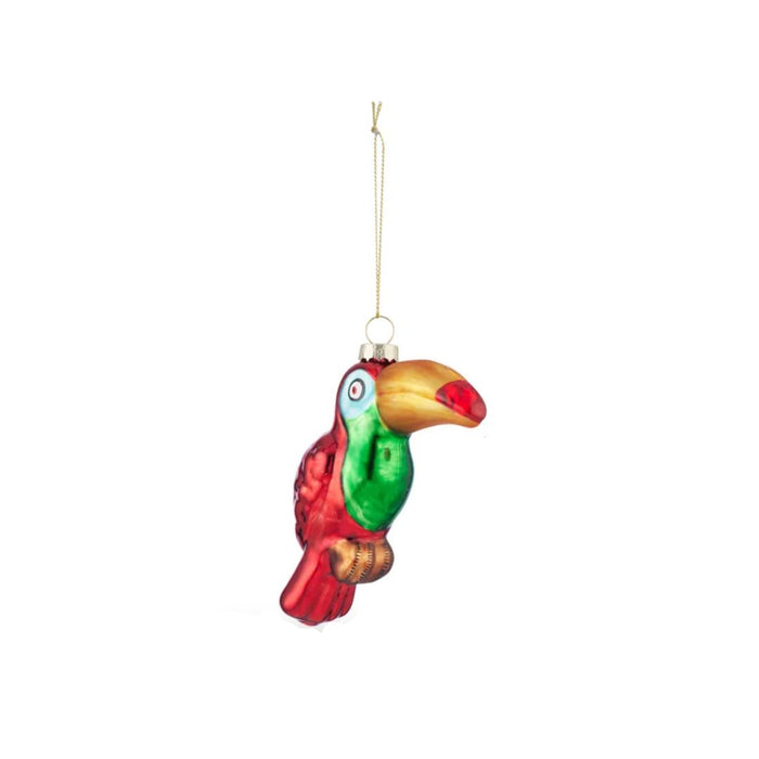 Red Toucan Glass Ornament