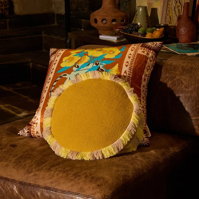 Reese Round Cushion - Ochre
