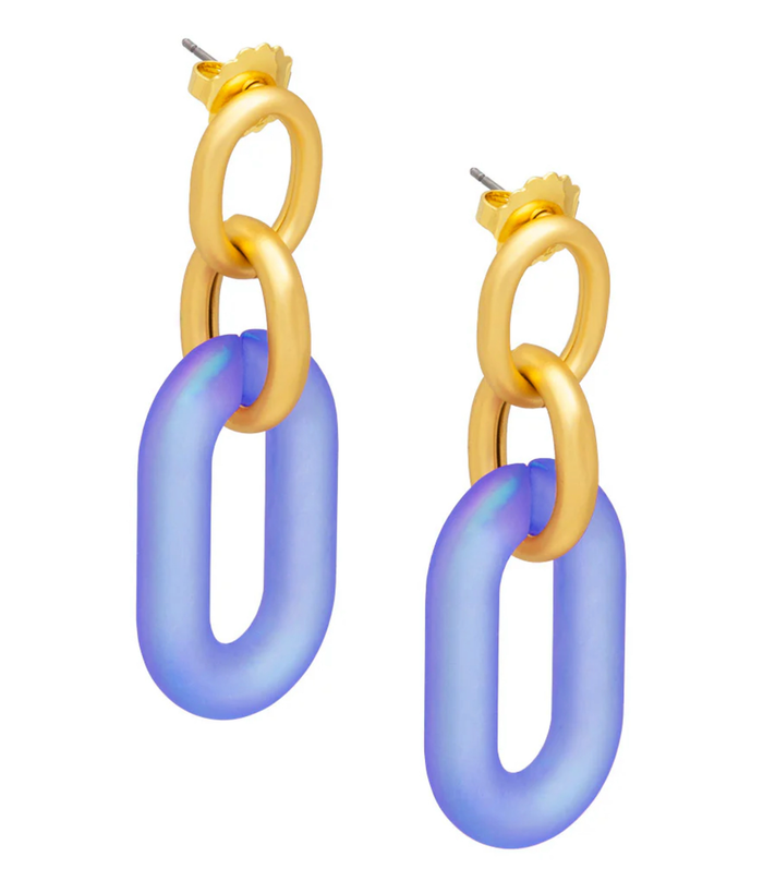 Resin oval link drop earring