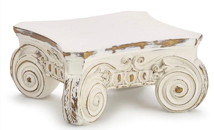RESIN WHITE SCROLL RISER DISPLAYS