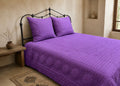 Reversible Dusty Lavender/Amethyst silk quilted queen coverlet from Vietnam