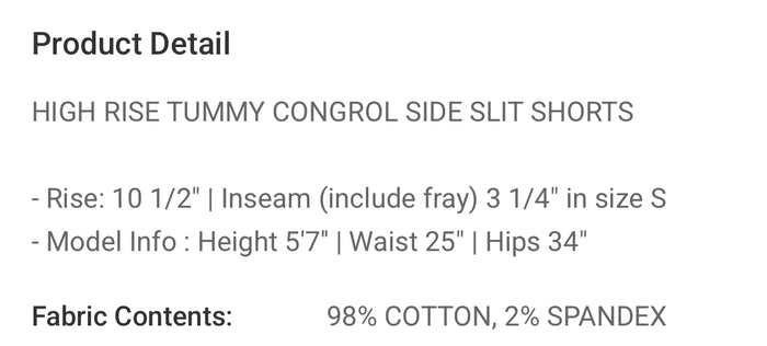Risen White Fringed Tummy Control Shorts