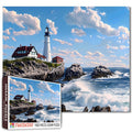 Rocky Coast Lighthouse View Jigsaw Puzzle