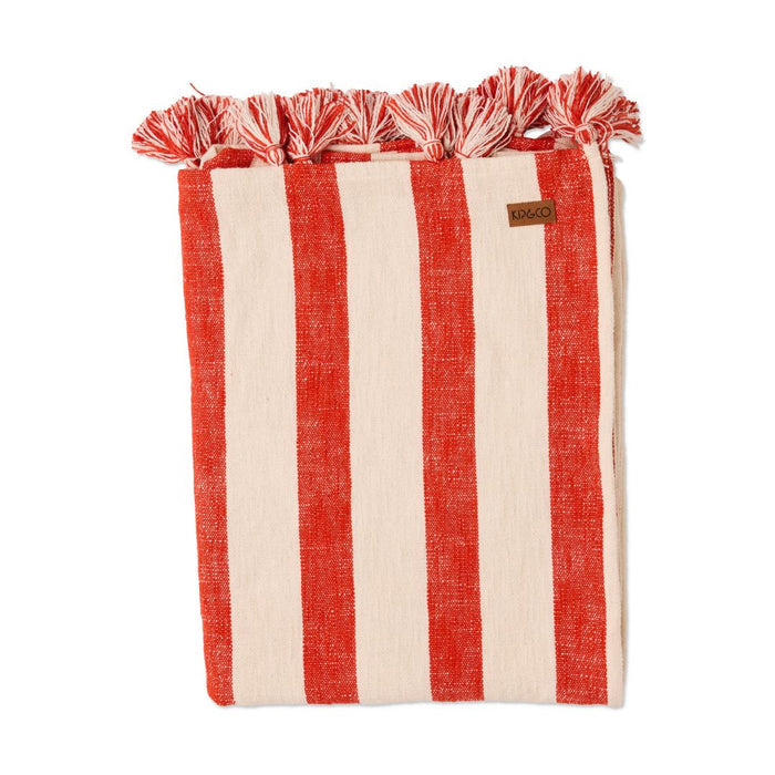 Roma Red Stripe Woven Throw