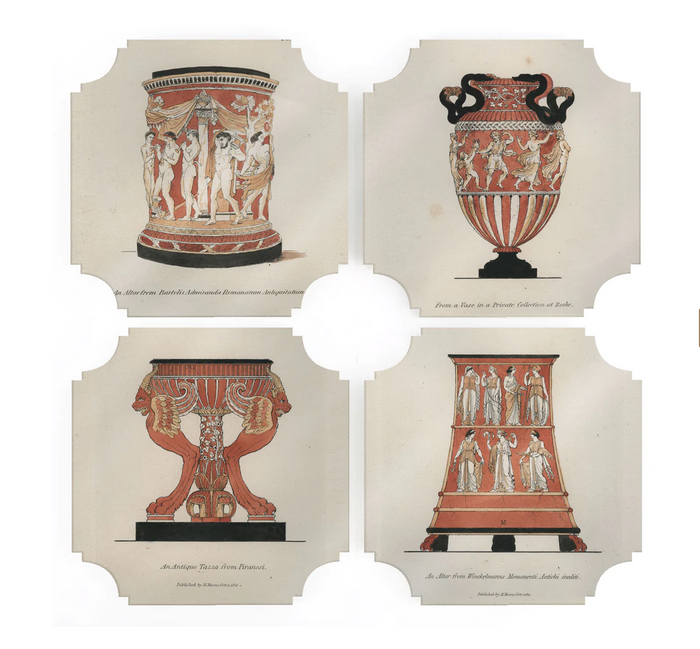 Roman Urn Coasters  - Set of Four
