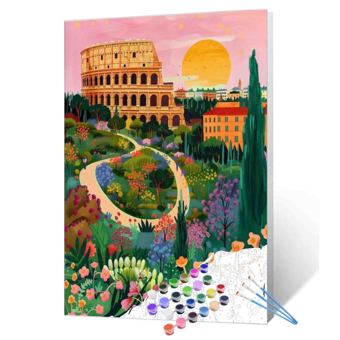 Rome Sunset View Paint by Numbers