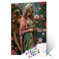 Rose-Clad Angel in Prayer Paint by Numbers
