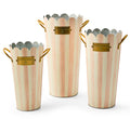 Rosy stripe flower bucket