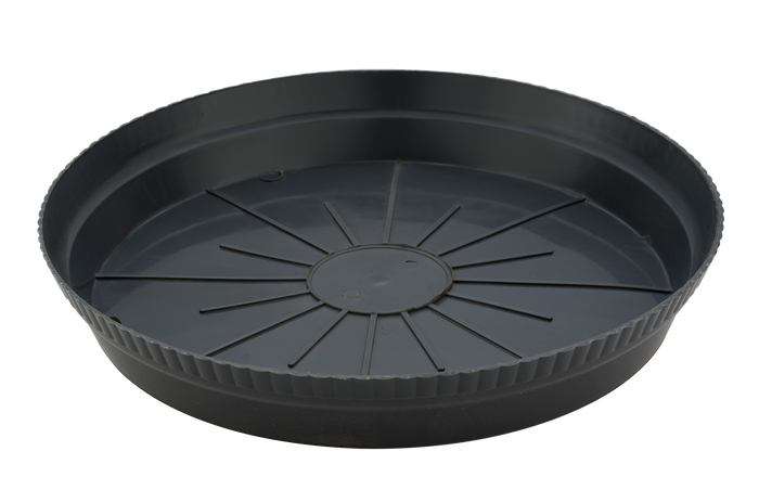 Greenri Planter Round Plates BLACK round planter plate - product view 1
