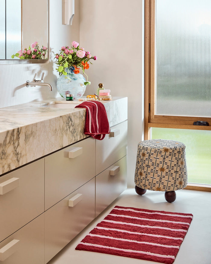 Ruby Rose Stripe Bath Mat