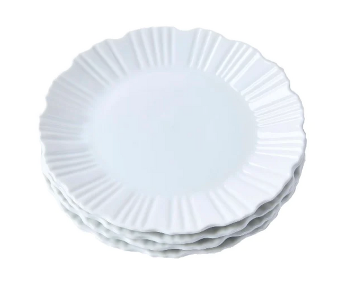 Ruffle Edge Everything Plate - white