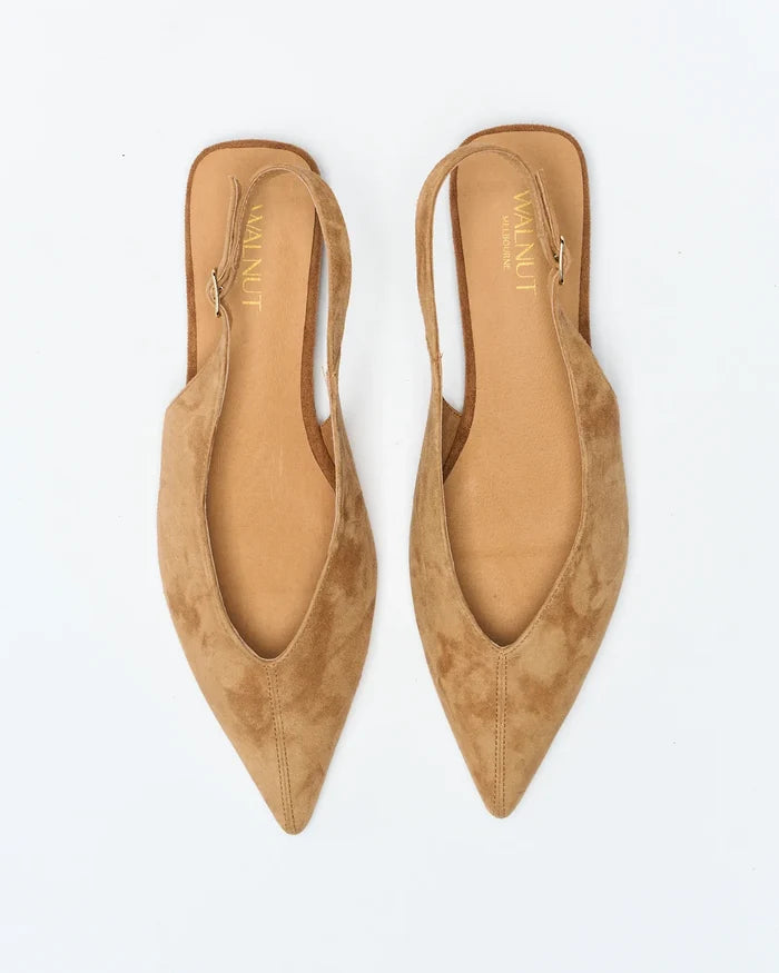 Sabine Leather Flat - Camel