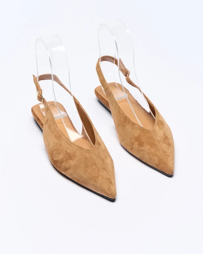 Sabine Leather Flat - Camel