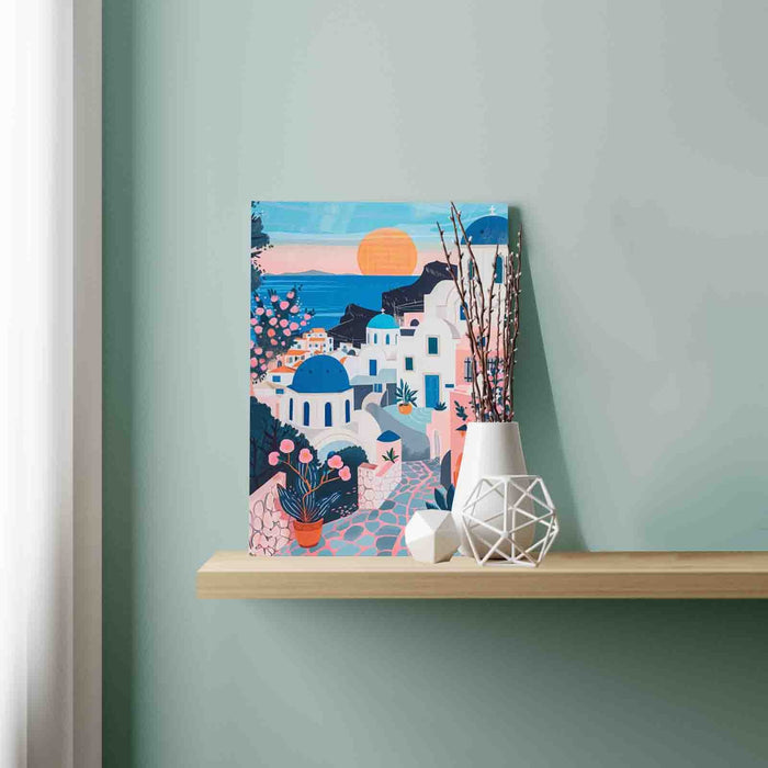 Santorini Sunset Streets paint by numbers