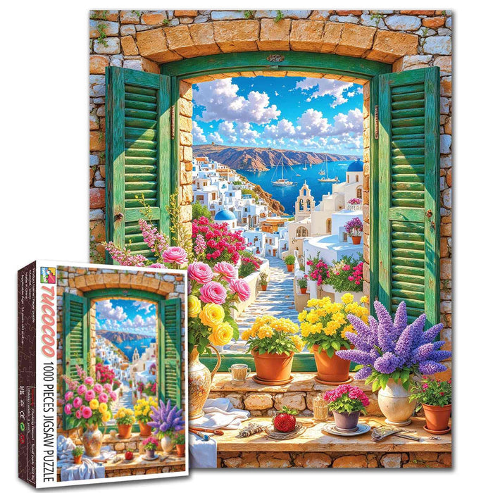 Santorini Window View Jigsaw Puzzle