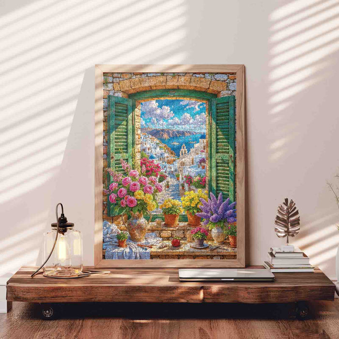 Santorini Window View Jigsaw Puzzle