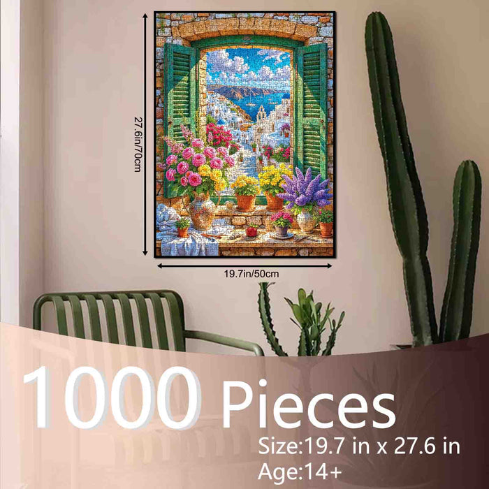 Santorini Window View Jigsaw Puzzle