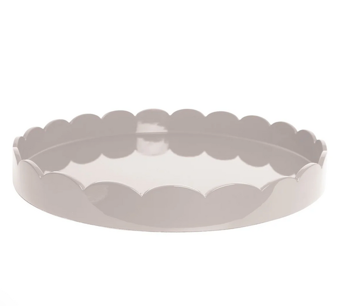Scalloped Round Tray Cappuccino