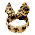 Scarf Cuff Bracelet - Circle - Brown Leopard