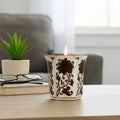 Scented Candle - Lavender Verbena Brown Ceramic Fluted, 6 Oz