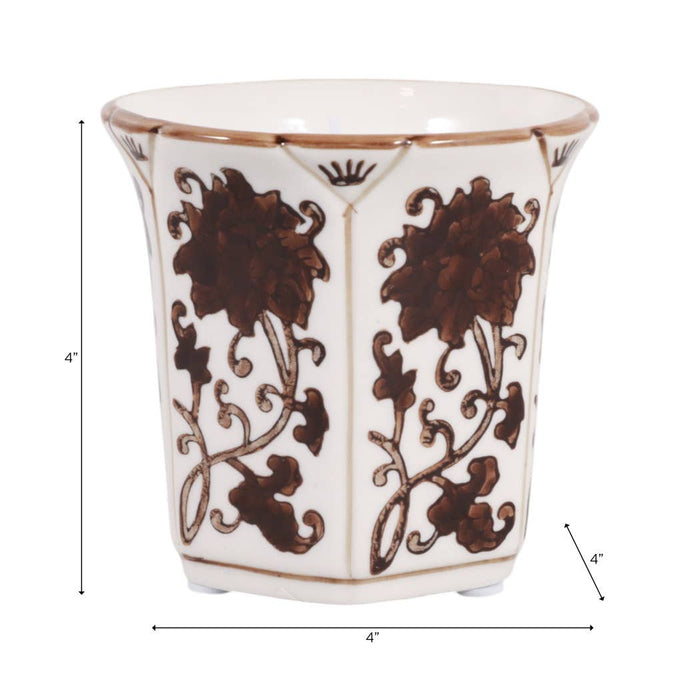 Scented Candle - Lavender Verbena Brown Ceramic Fluted, 6 Oz