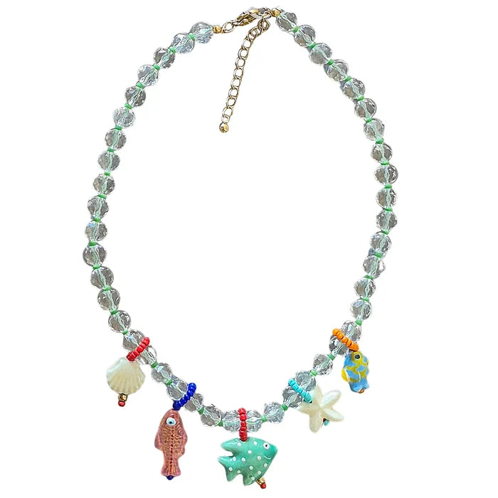 Sea Life Beaded Charm Necklace