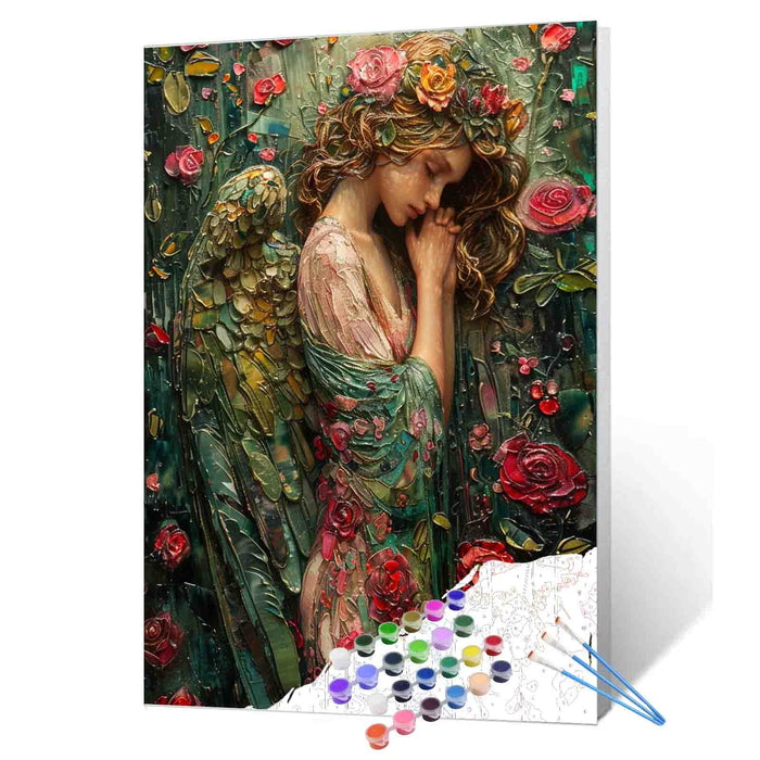 Angel Among Roses Paint by Numbers